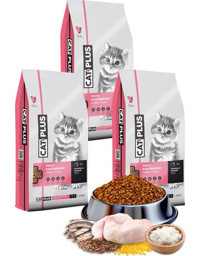 Catplus Hamsili Tavuklu Yavru Kuru Kedi Maması 3x1.5 kg