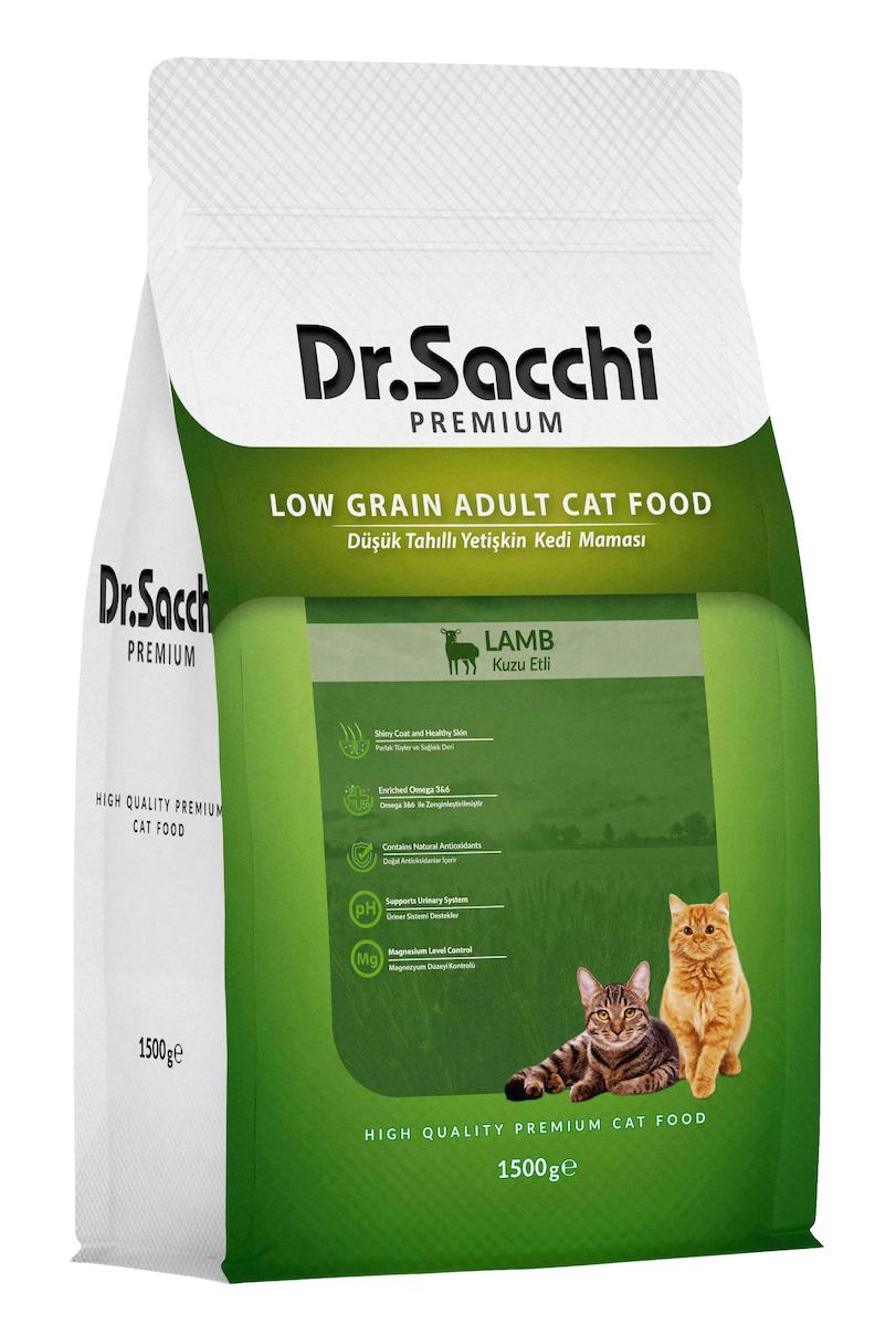 Dr.Sacchi Premium Kuzu Etli Yetişkin Kuru Kedi Maması 1.5 kg