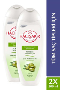 Hacı Şakir 2'si 1 Arada Zeytinyağlı Besleyici Şampuan 2x500 ml