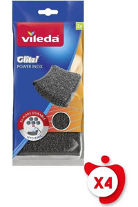 Vileda Glitzi Power Inox Bulaşık Süngeri 4x2'li
