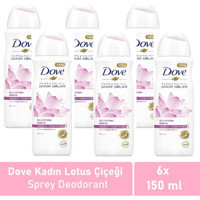 Dove Lotus Çiçeği Sprey Kadın Deodorant 6x150 ml