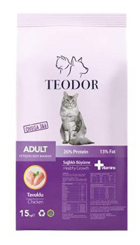 Teodor Tavuklu Yetişkin Kuru Kedi Maması 15 kg