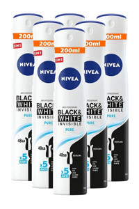 Nivea Black&White Invisible Pure Sprey Kadın Deodorant 6x200 ml