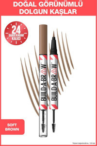 Maybelline New York Build a Brow 2in1 Soft Brown Asansörsüz Çift Taraflı İnce Uçlu Kaş Kalemi Açık Kahve