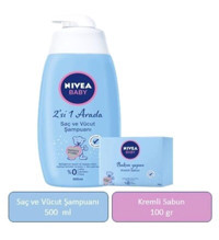 Nivea Baby E Vitaminli Bebek Şampuanı 500 ml + Bakım Yapan Kremli Sabun 100 gr