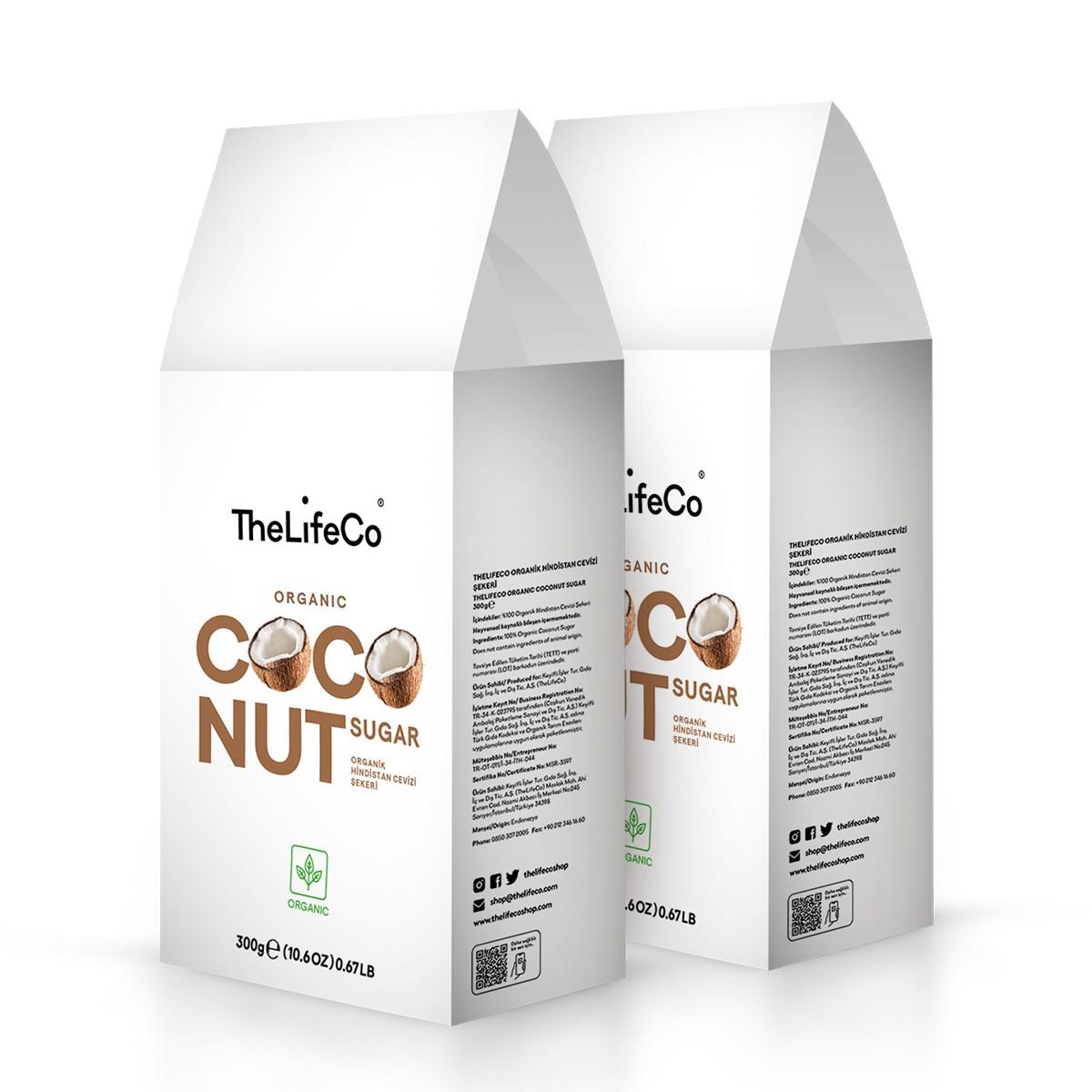 TheLifeCo Organik Hindistan Cevizi Şekeri 2x300 gr