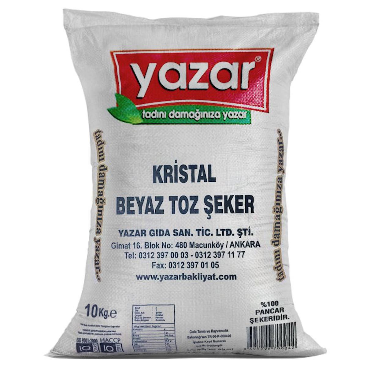 Yazar Kristal Toz Şeker 10 kg
