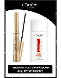 L'oréal Paris Telescopic Hacim Veren Siyah Maskara + Revitalift Clinical Spf 50+ Yüz Güneş Kremi 50 ml