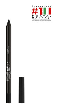 Deborah 2in1 Gel 01 Suya Dayanıklı Mat Siyah Kalıcı Kalın Uçlu Kalem Eyeliner