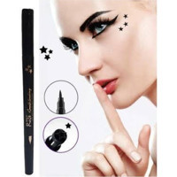 Rose Yıldız Desenli Çift Taraflı Siyah Kalın Uçlu Kalem Eyeliner