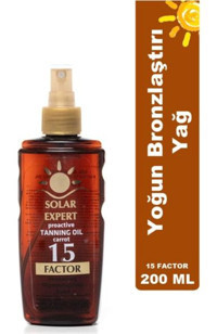 Solar Expert 15 Faktör Vücut İçin Bronzlaştırıcı Yağ 200 ml