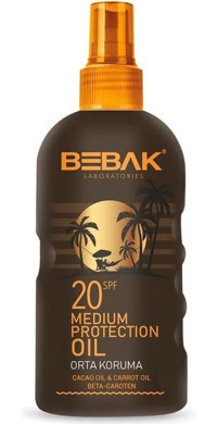 Bebak 20 Faktör Vücut İçin Bronzlaştırıcı Yağ 150 ml