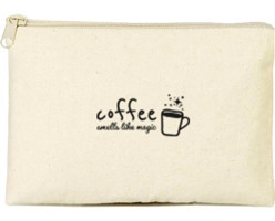 Tabby Design Clutch Krem Sihirli Kahve Baskılı Tekstil Makyaj Çantası