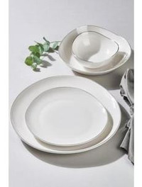 Neva N3524 Platin İkon 28 Parça 6 Kişilik Bone Yuvarlak Yemek Takımı
