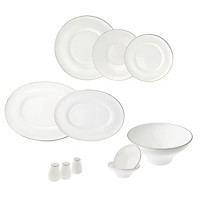 Jumbo Platin Star 60 Parça 12 Kişilik Bone Yuvarlak Yemek Takımı