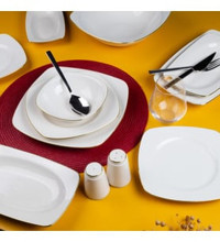 Aryıldız Allure Gold 56 Parça 12 Kişilik Porselen Kare Yemek Takımı