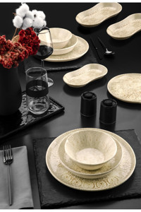 Noble Life Vintage 27 Parça 6 Kişilik Porselen Yuvarlak Yemek Takımı