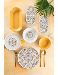 Acar Soho 27 Parça 6 Kişilik Stoneware Yuvarlak Yemek Takımı