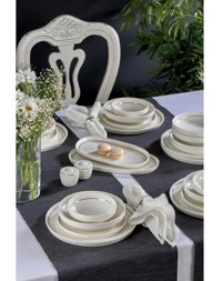 Neva N3456 Velvet Platin 28 Parça 6 Kişilik Porselen Yuvarlak Yemek Takımı
