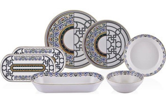 Neva N3159 Mentol Jülide 27 Parça 6 Kişilik Seramik Yuvarlak Yemek Takımı