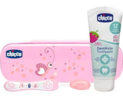 Chicco Ekstra Yumuşak U Manuel Bebek Diş Fırçası Pembe + Diş Macunu