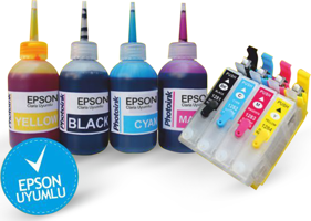 BK EPSON T0551-T0554 UYUMLU Dolan Kartuş Seti - DOLU - R240/ RX420/ RX425/ RX520