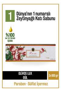 Olivos Olivos Doğal Lux Organik Gül-Zeytinyağ Sabun 3x100 gr