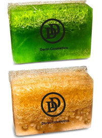 Derin Cosmetics Organik Aloe Vera-Kabak Lifli-Pirinç Özlü Sabun 2x135 gr