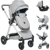 Mamma Range Çift Yönlü Katlanabilir Travel Sistem Bebek Arabası Gri