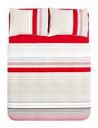 Nautica Home Olympus Stripe Çift Kişilik Nevresim Takımı Red