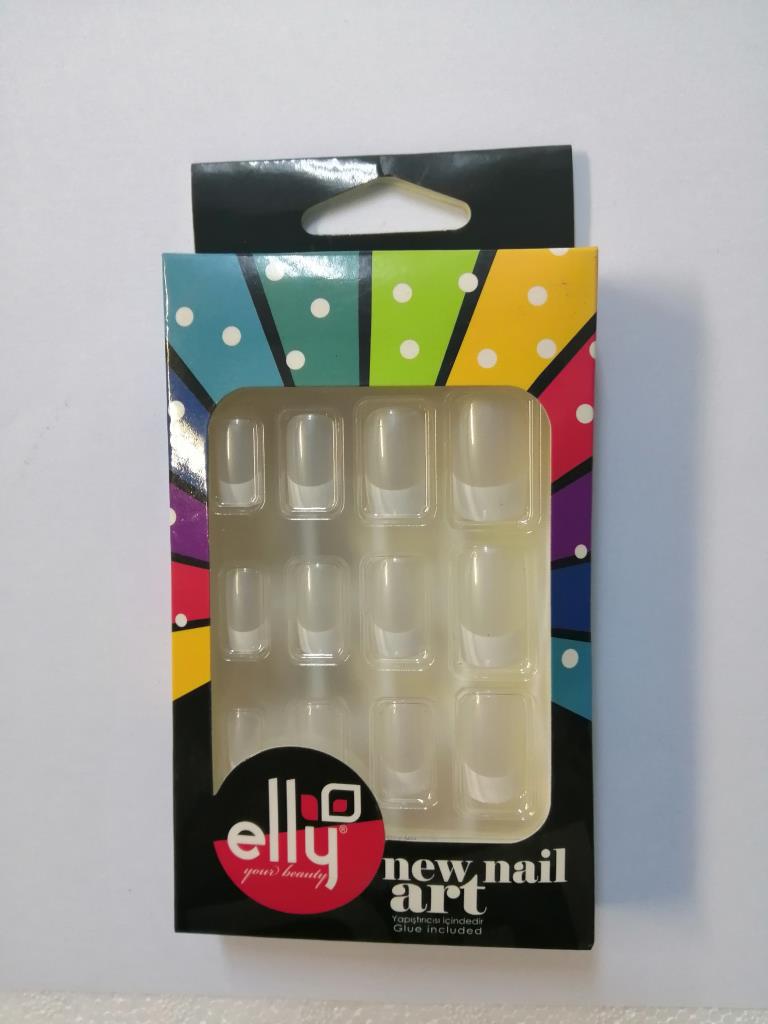 Elly French 24'lü Oval Beyaz Takma Tırnak