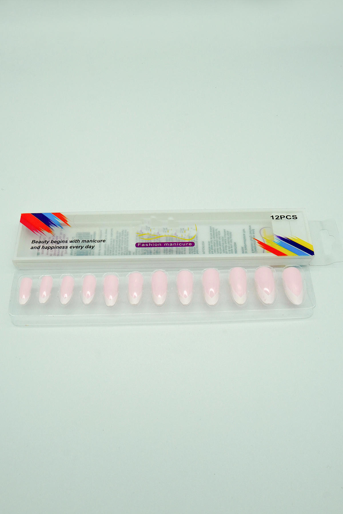 Royaleks Parlak 12'li Badem Pembe Takma Tırnak