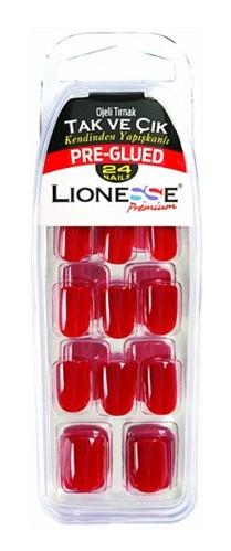 Lionesse 4403 Parlak 24'lü Kare Kırmızı Takma Tırnak