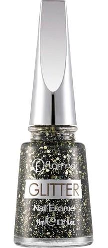 Flormar GL05 Siyah Simli Oje
