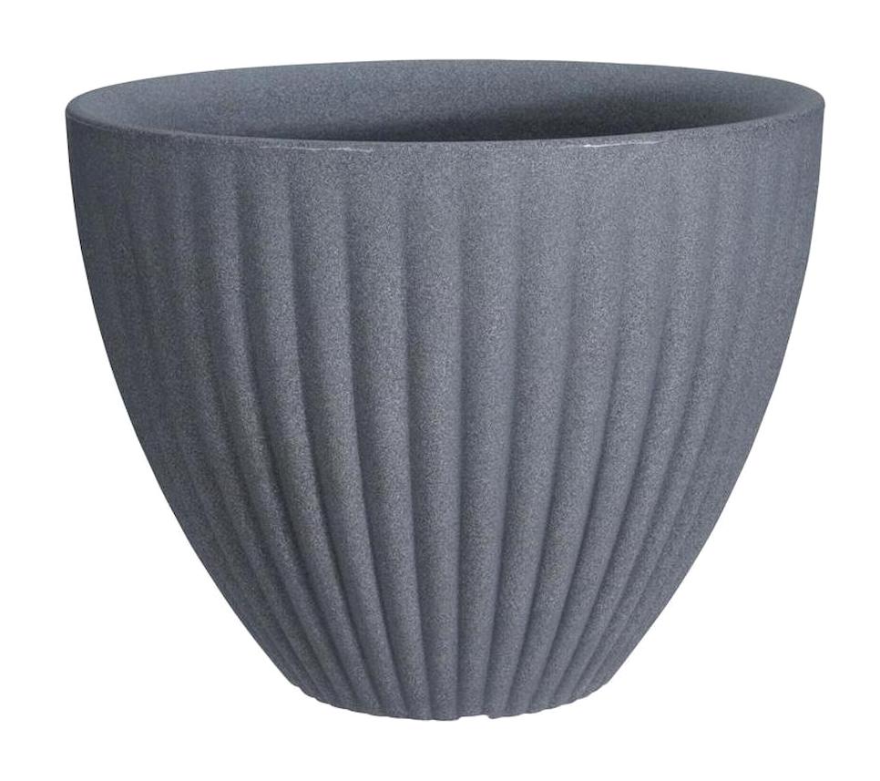 Via Gardenia Lotus Plastik Yuvarlak Aranjman Saksı Gri