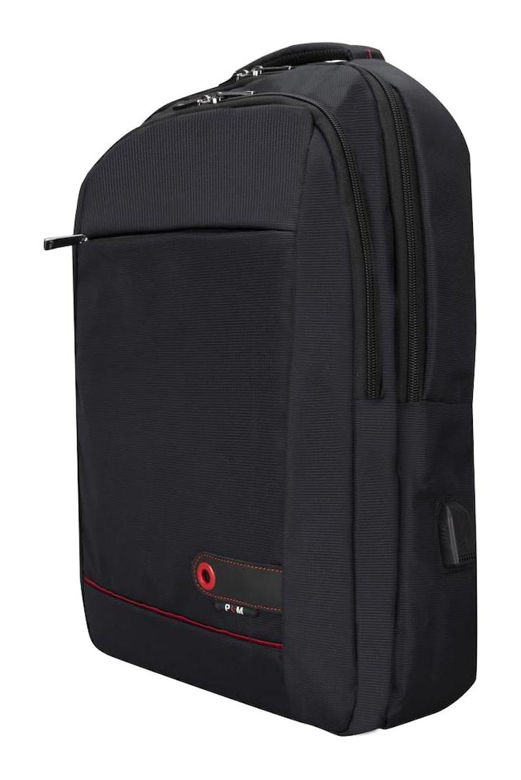 Plm Lucca 17 inç Kumaş Su Geçirmez Laptop Sırt Çantası Siyah