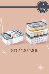 Flora 6 Parça Dikdörtgen plastik Saklama Kabı