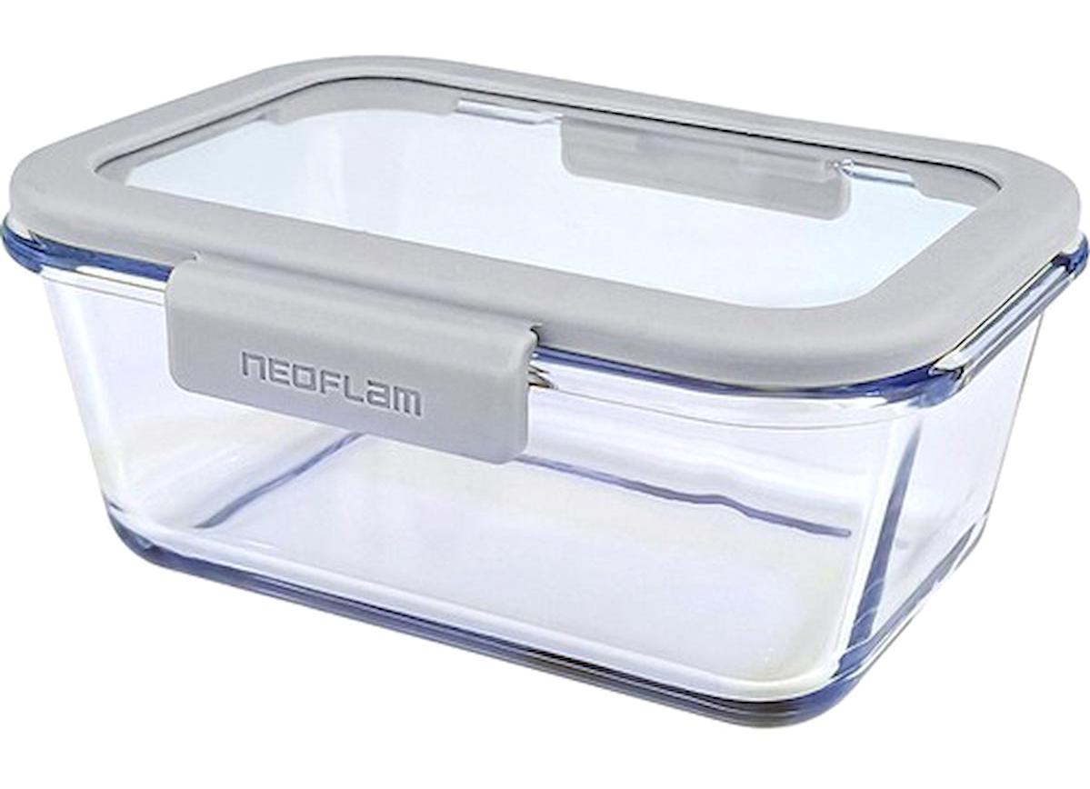 Neoflam 2 Parça Dikdörtgen Cam Saklama Kabı 1.2 lt