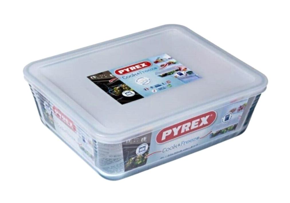 Pyrex 2 Parça Dikdörtgen Cam Saklama Kabı 4 lt