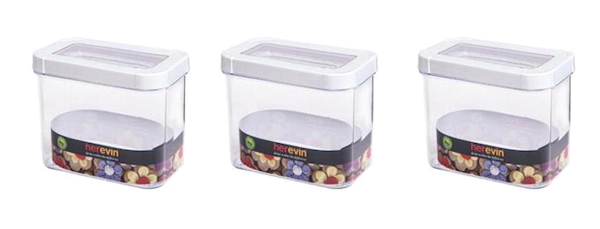 Herevin 1 Parça Kare plastik Saklama Kabı 1.2 lt