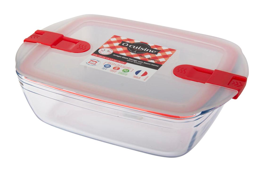 Ocuısıne 2 Parça Dikdörtgen Cam Saklama Kabı 2.5 lt