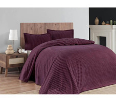 Merinos Modern Line 3 Parça Çift Kişilik Battaniye Seti Kutulu 220x240 Cherry Çift Kişilik Beden