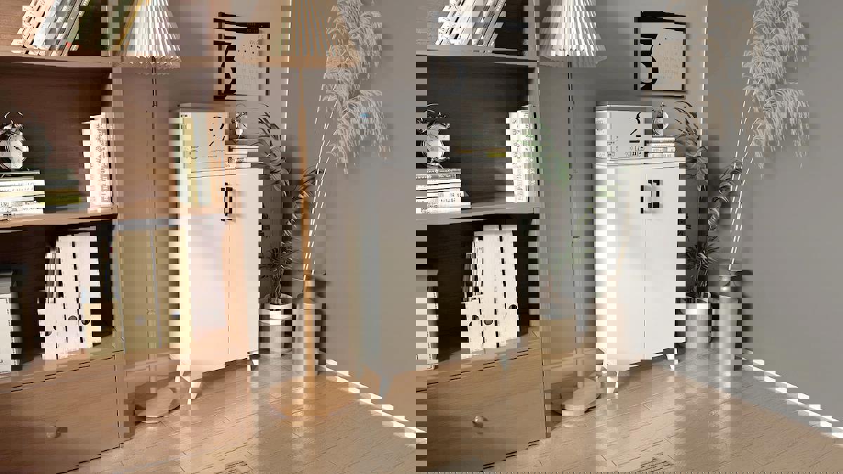 Mirobi 2 Kapılı 4 Raflı Çok Amaçlı Dolap Banyo Dolabı Mutfak Dolabı Beyaz