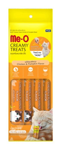 Me-o Creamy Balkabaklı-Tavuklu Yetişkin Kedi Ödül Maması 4x15 gr