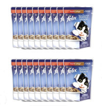Felix Çifte Lezzet Kanatlı-Sığır Etli Yetişkin Kuru Kedi Maması 20x100 gr