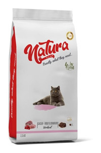 Natura Kısırlaştırılmış Hindi Etli-Tavuklu-Üzümlü Yetişkin Kuru Kedi Maması 2.25 kg