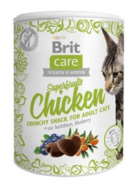 Brit Care Snack Superfruits Tavuklu-Yaban Mersinli Yetişkin Kedi Ödül Maması 100 gr