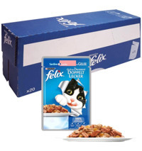 Felix Pouch Sardalya-Somonlu Yetişkin Kuru Kedi Maması 20x100 gr