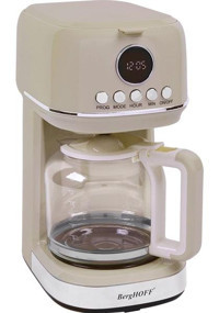 Berghoff Gem Retro 1.5 L Hazne Kapasiteli 15 Fincan 900 W Krem Filtre Kahve Makinesi