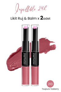 L'Oréal Paris 213 Toujours Teaberry Infaillible 24H Likit Ruj & Balm 2'li